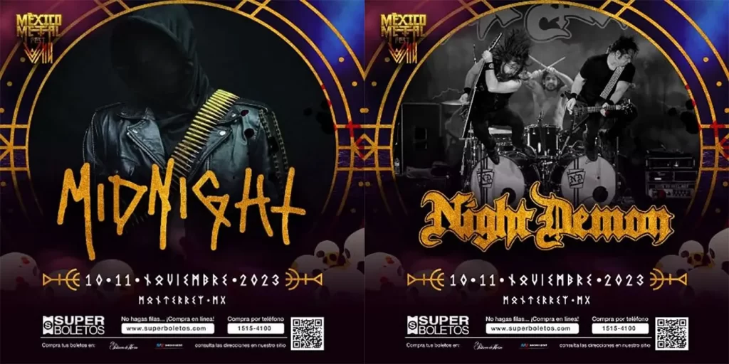 Midnight y Night Demon se unen al México Metal Fest 2023